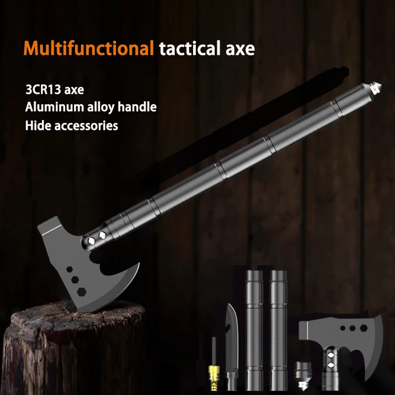 Steel Tactical Ca Multifunction Outdoor Shov Axe Splitting Hatchet
