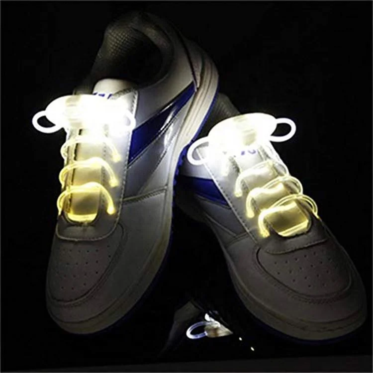 OME Custom Logo Length 85cm Shoelaces Fashion TPU Luminous Led Shoelaces White Shoe Laces For Cool Men