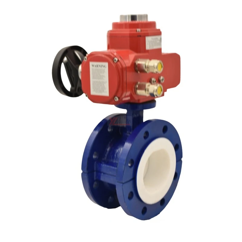 ANSI 150LB Stainless Steel 304 316 JIS 10K Pn16 WCB FEP F46 PFA Fluorine Lined Motorized AC220V Electric Flanged Butterfly Valve