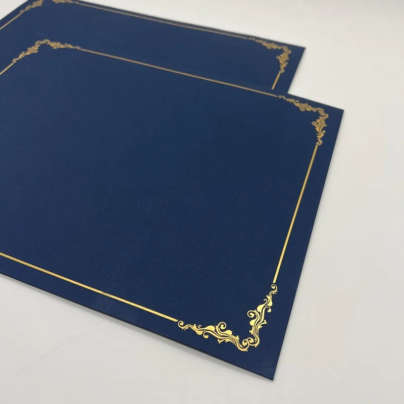 Diploma Cover Diploma Holder Graduation Certificate Cover Smooth A4 Satin Corners Blue