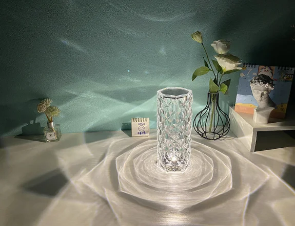 Touch switch usb charging rose diamond crystal light and shadow to create a romantic atmosphere led desk lamp