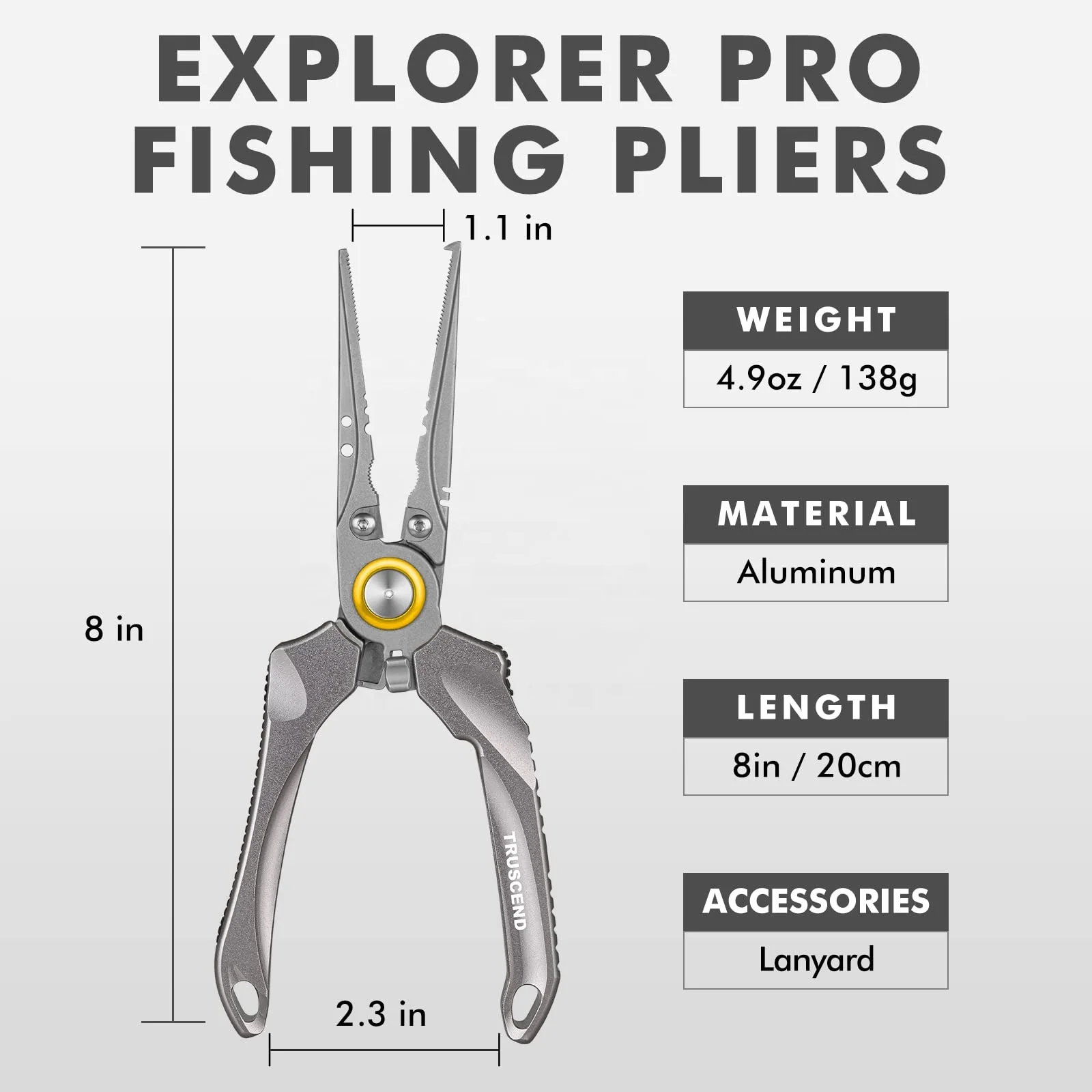 Truscend 2023 Newly arrived stainless steel OEM Seawater Fishing Hooks Remover Fishing Pliers With self locking system