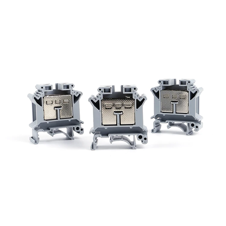 UK25 Gray12-4 AWG 2.5-25mm Nylon Plastic PA66 Universal Screw Type Panel Mountedchinacheap Feed Through DIN Rail Terminal Blocks