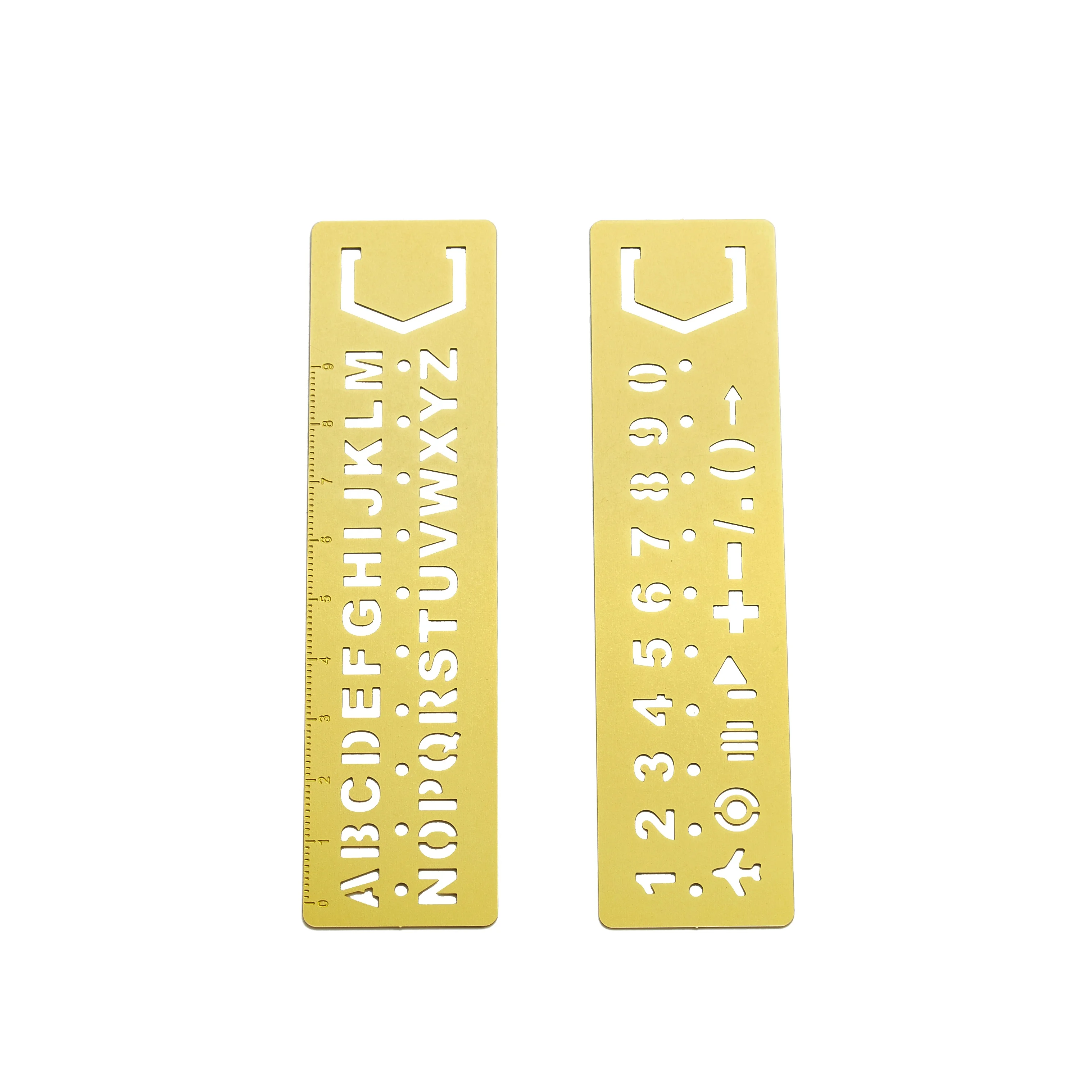 Gold Custom Hollowed Out Metal Letters Stencil Brass Etching Stencils Stainless Steel Template Stencil