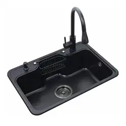 Custom Quartz Stone Single Bowl Hand Washing  Undermount Bowl Bin Sink