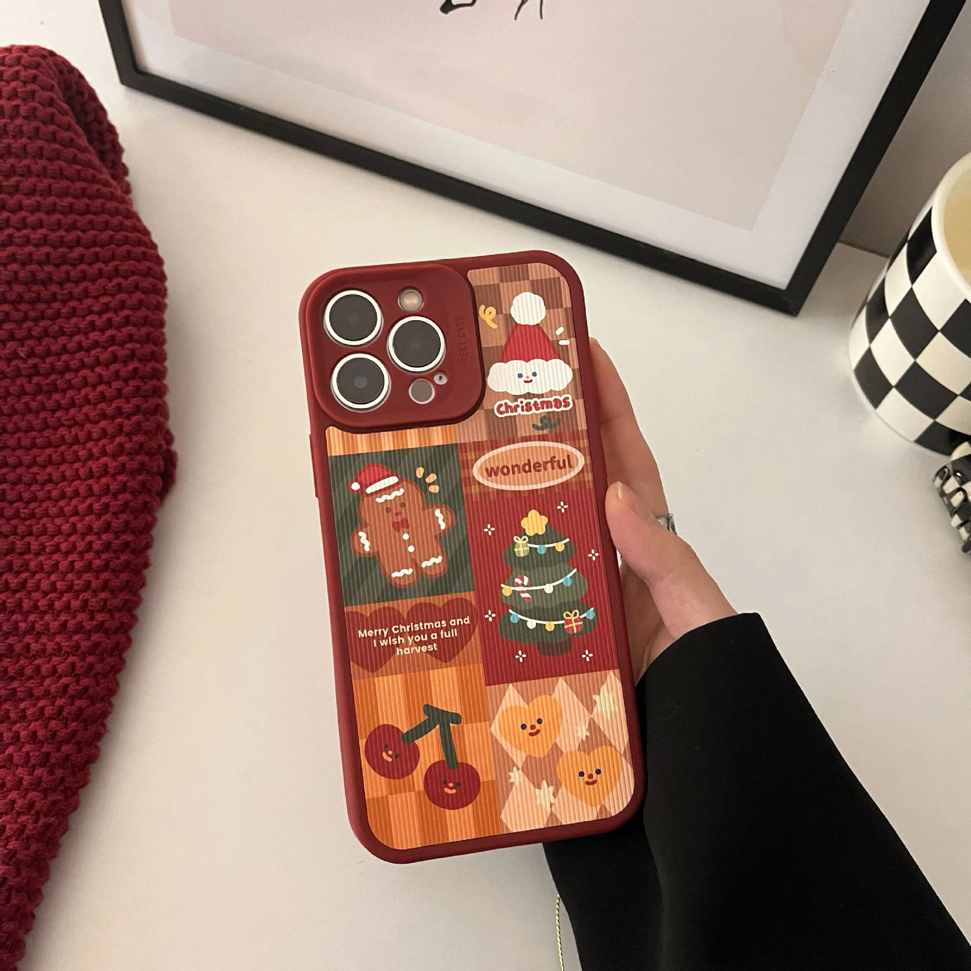 Waterproof Case Phone 360 Protect Case Cute 3D Doll Cartoon Christmas Deer Phone Case For iPhone