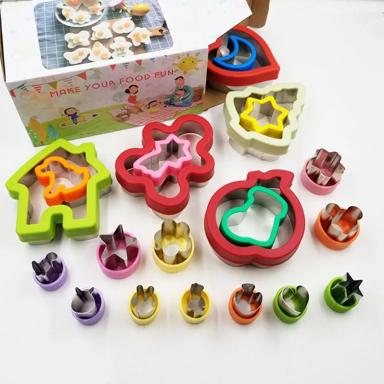 Sandwich Cutters Lunch Box Set for Kids 50pcs Stainless Steel Bread Cutters Vegetables, Fruits  Cookie Slicer Kit