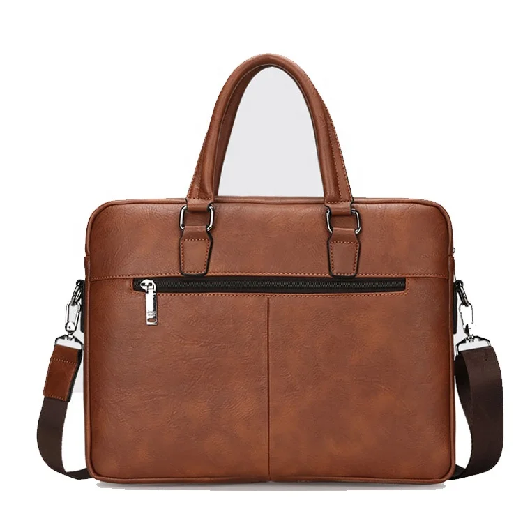 14 Inches Waterproof Custom Men Travel Business Leather Laptop Bag Briefcase
