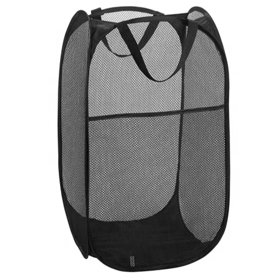 YL  Mesh Popup Laundry Hamper - Portable, Durable Handles, Collapsible for Storage and Easy to Open. Folding Pop-Up Clothes Hamp