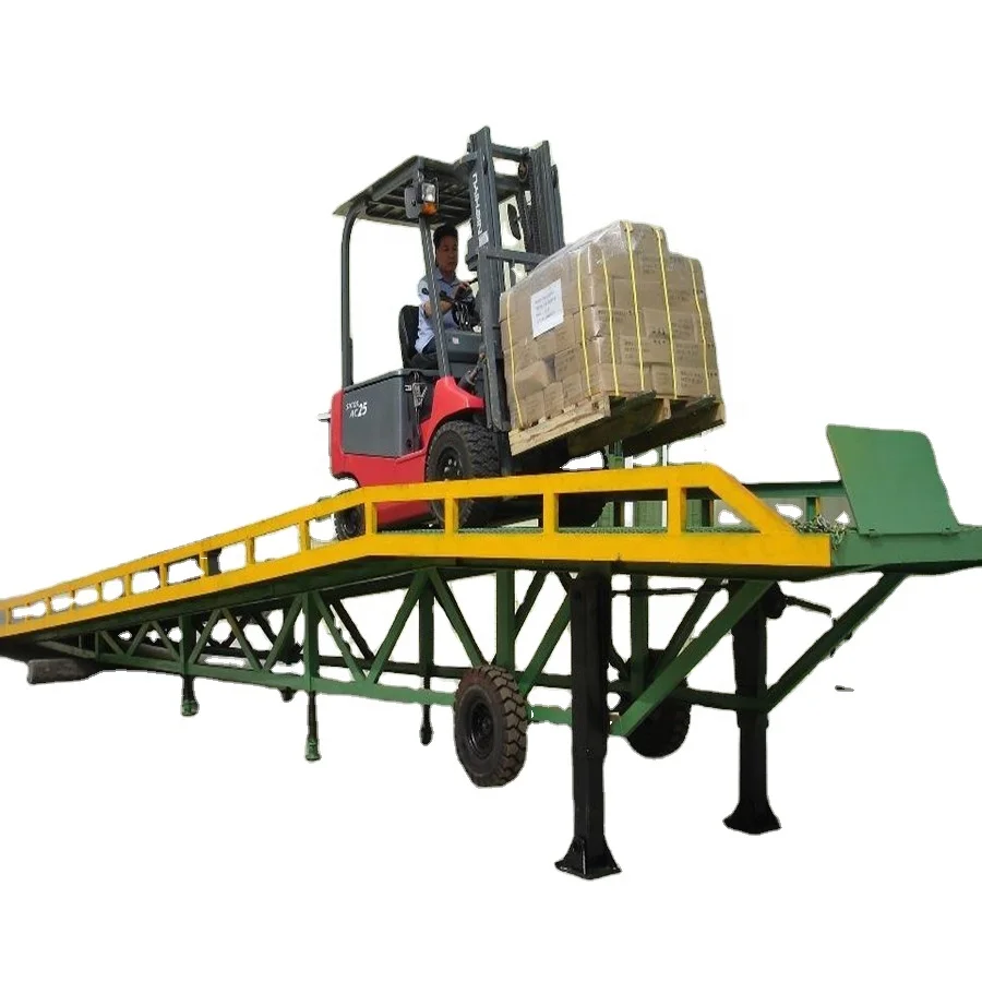 Mobile Yard Ramp Warehouse Dock Ramp Forklift Container Loading Ramp Slope Platform Boarding Adjustable Hydraulic Yard Rampas