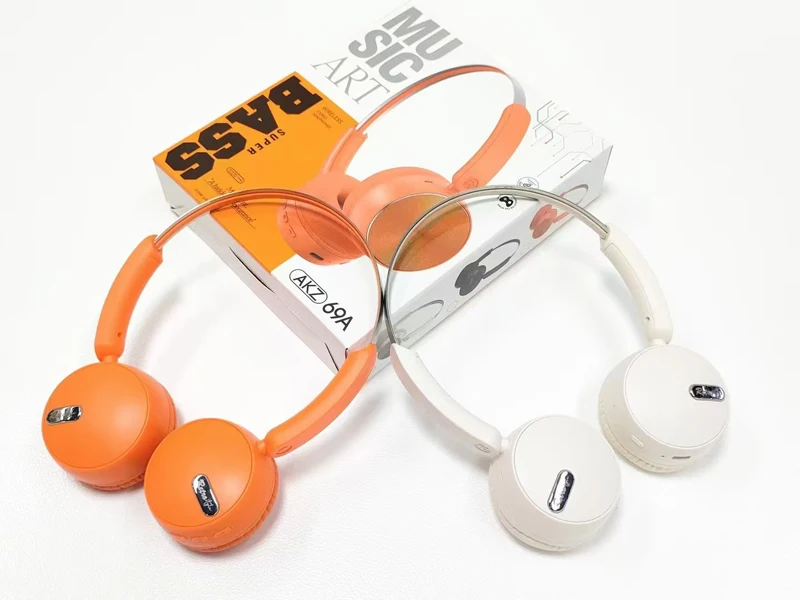 AKZ 69B Super Bass Headphone Gaming Over-ear Headphones Wireless Fashion Music Earphone Rechargeable Sports Earbuds