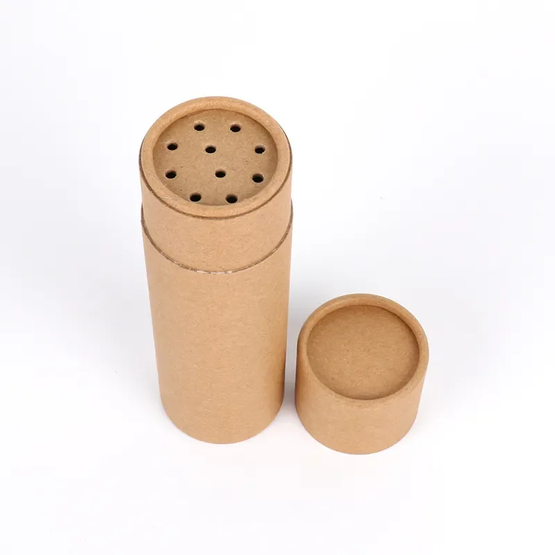 Biodegradable Shaker Cardboard Containers 3g 5g Powder Packaging Jar Spice Salt Paper Tube With Sifter