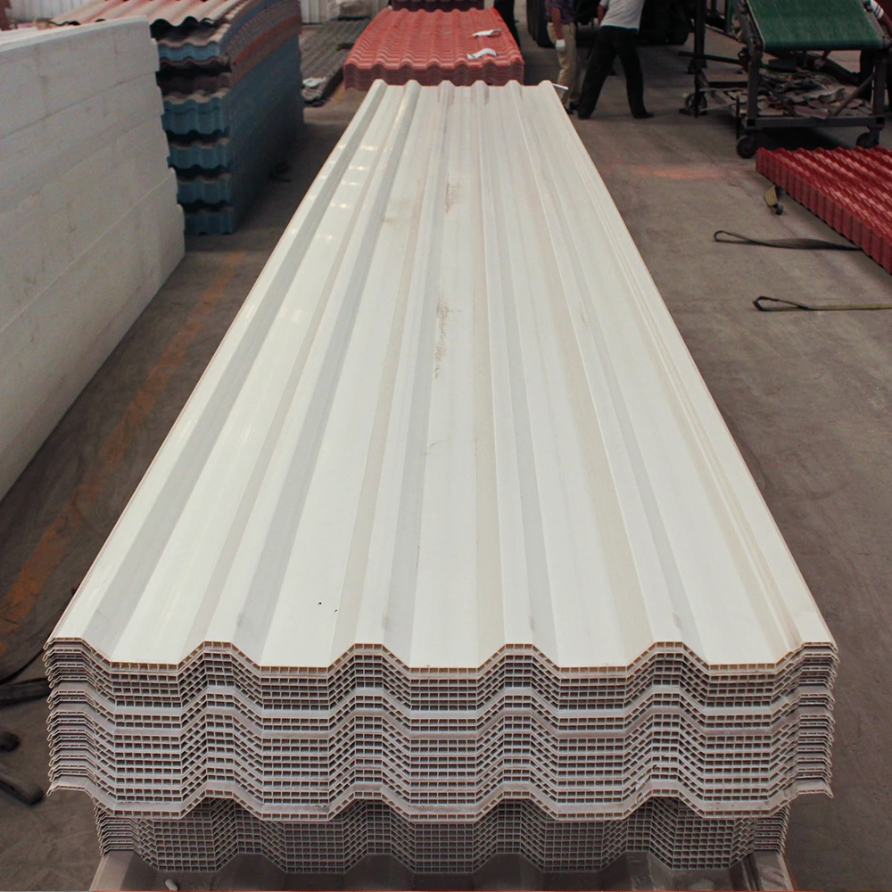 Plastic PVC Twin-wall hollow roof sheet roof tiles corrugated roof materials with house