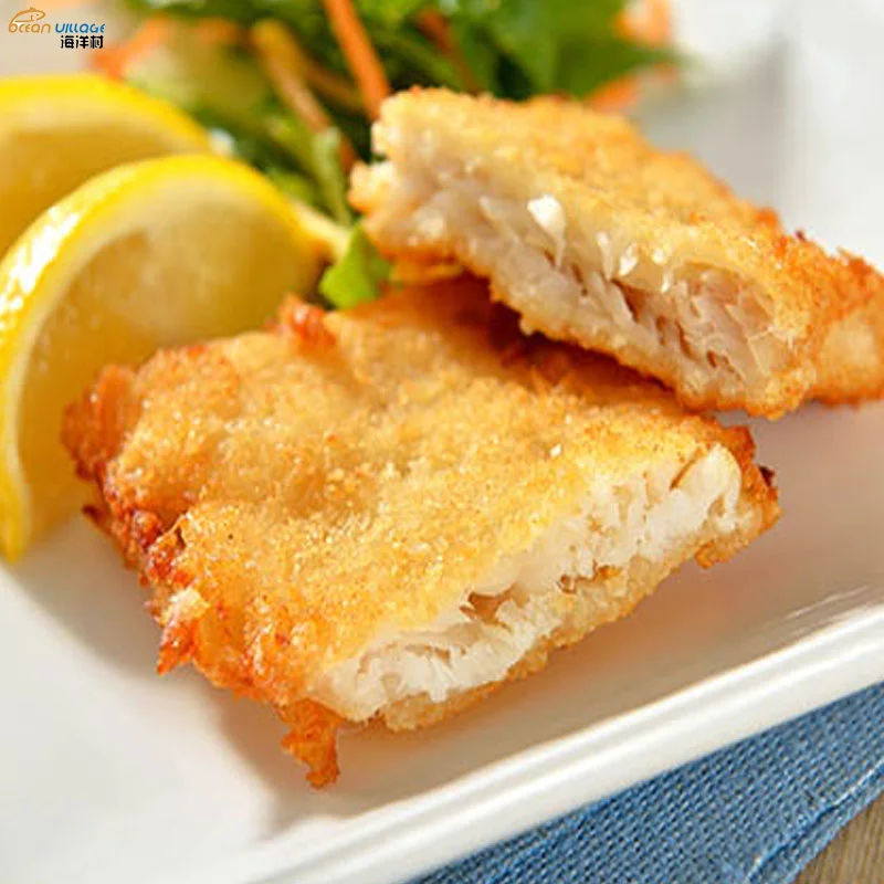 Shandong Ocean Village Food 2022 Cheap Price Raw Panko Coated Pollock Fillets Crumbed Whiting Fillets For Breakfast