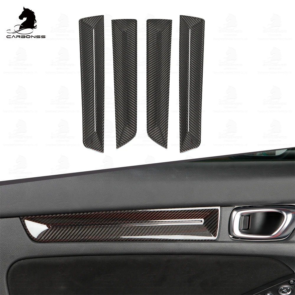 4Pcs Carbon Fiber Car Door Panel Cover Trim Fit Car Door Panel Protector Cover for 11th Gen Civic Type r FL5 2022+