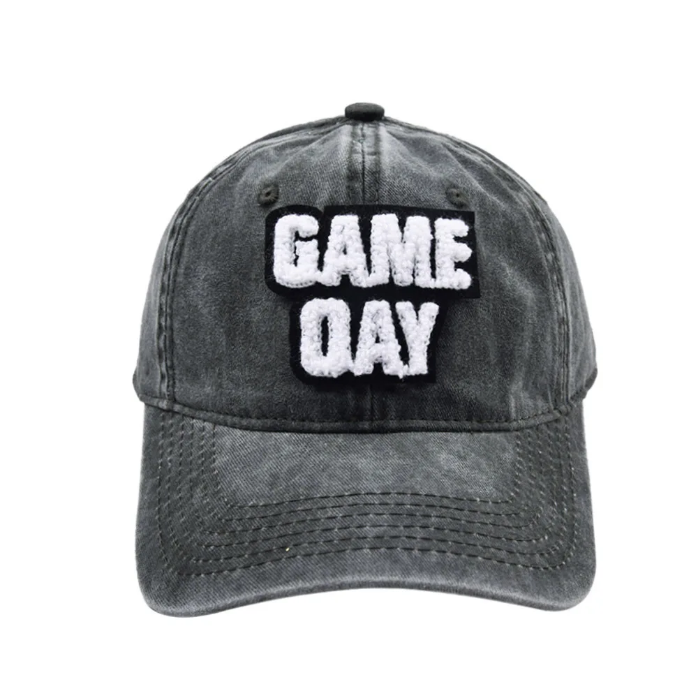 Unisex Women Washed Snapback Cap Sun Visor Hat 5 Colors Game Day Letter Baseball Cap Outdoor Sports Caps