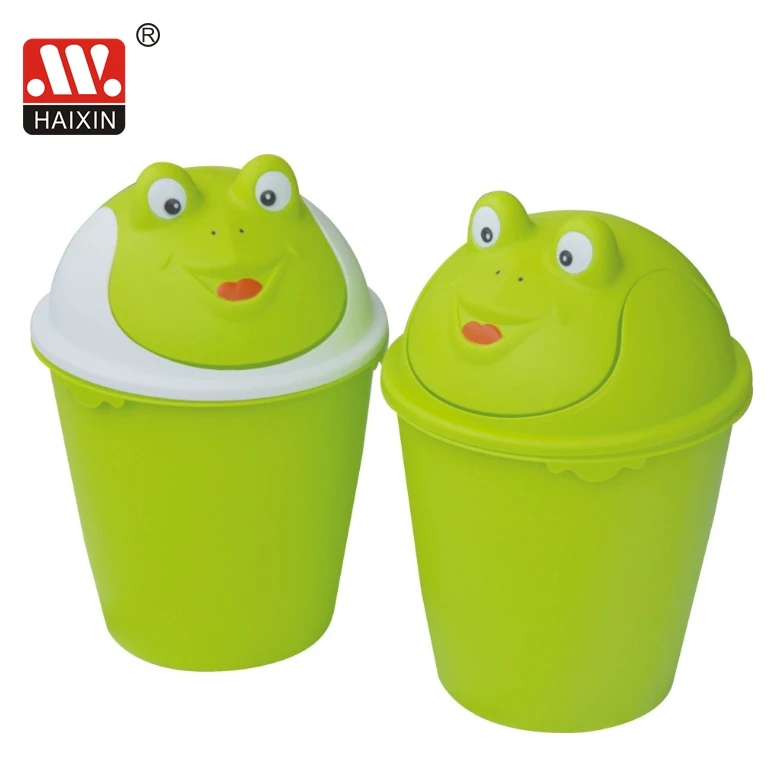 HAIXIN 6L Household Indoor Portable Frog Design Cartoon lovely plastic Waste bin