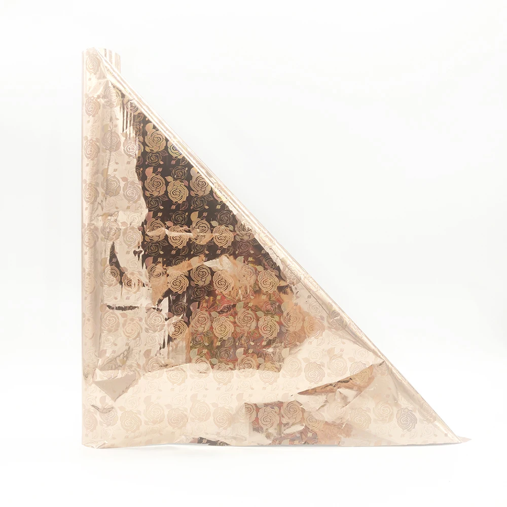 Free sample Rose pattern hot stamping foil Full transfer Laser film for leather and fabric