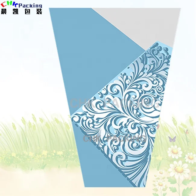 Y shape hibiscus flower bouquet pot double sleeves for cut blooming floral wrapping bag