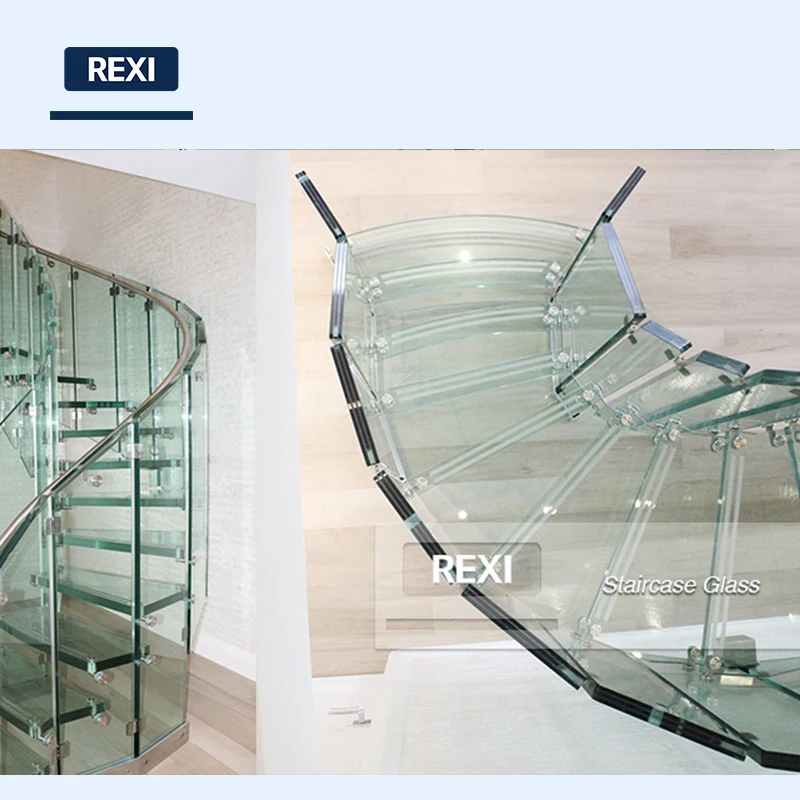 CE certified toughened tempered laminated glazing glass spiral staircase stair railing cost