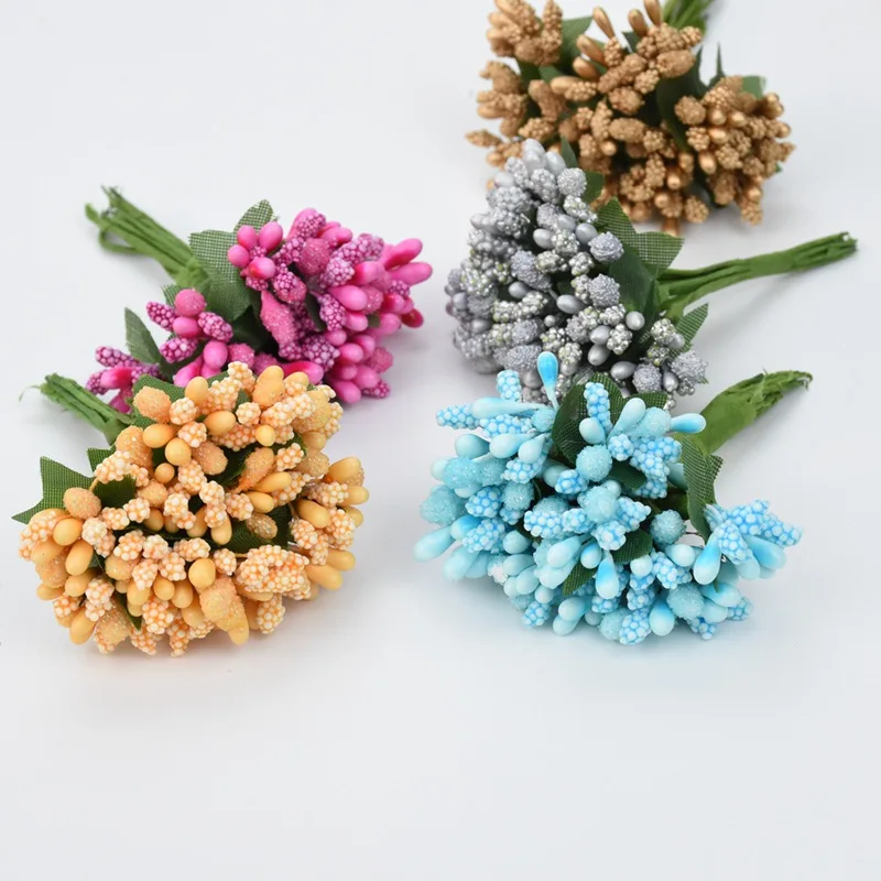 144pcs/lot Mulberry Stems Artificial Flowers Stamen/DIY Pistils for Wedding Pistil Decoration DIY Wreath Gift Scrapbooking