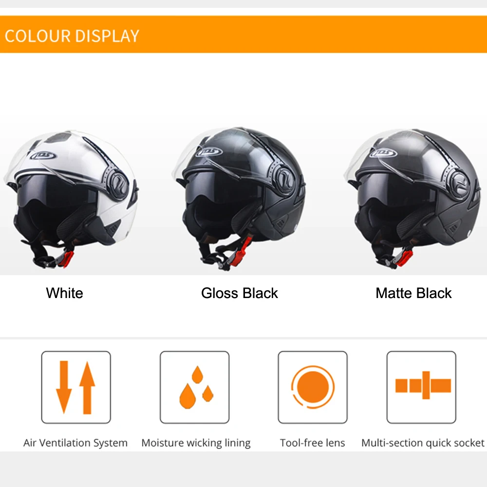 JDS Motorcycle Helmet Moto Vintage Motorbike Scooter Chopper Moto Helmet Retro Crash Helmets Motorcycles Bike Pilot Jet Helmet
