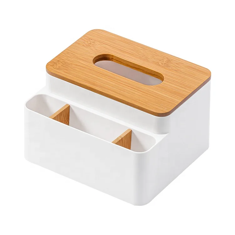 Amazon Home Kitchen Tissue Box Wooden Plastic Napkin Holders Multifunctional Tissue Tube Cosmetic Remote Control Storage Box