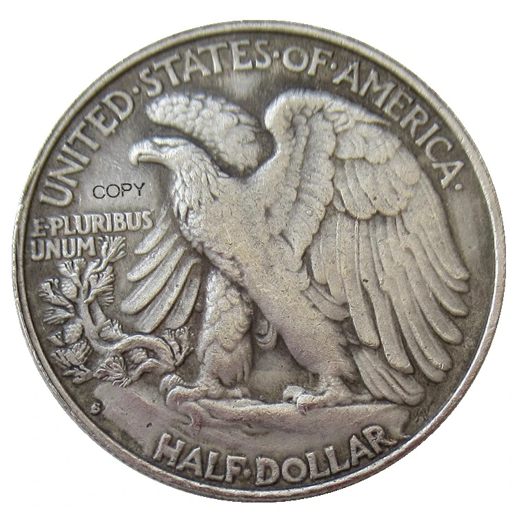 Reproduction 1916 P/D/S  Walking Liberty Half Dollar Silver Plated Decorative Commemorative Coins