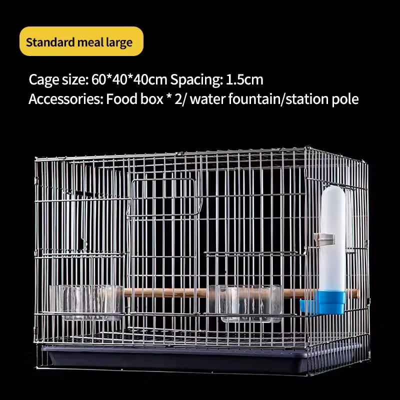 Chinese Stainless Steel Birdcage With Thickened Wire And Enlarged Parrot Breeding Cage With Breeding Mouth Birdcage