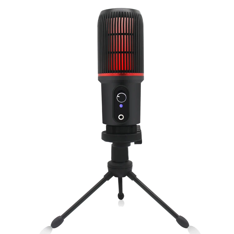 Новая сетка железная Дизайн USB низкий уровень шума конденсатор настольный микрофон с многоцветным RGB эффектом