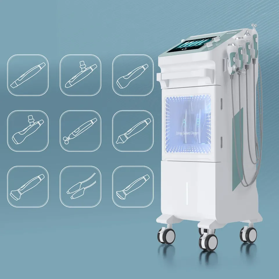 Hot Sale 9in1 Multifunction Aqua peeling facial Water Oxygen Jet Skin Care Deep Clean Machine
