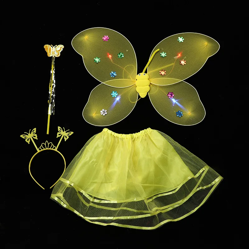 O028 New Christmas costume Angel butterfly wings four-piece party stage costume props