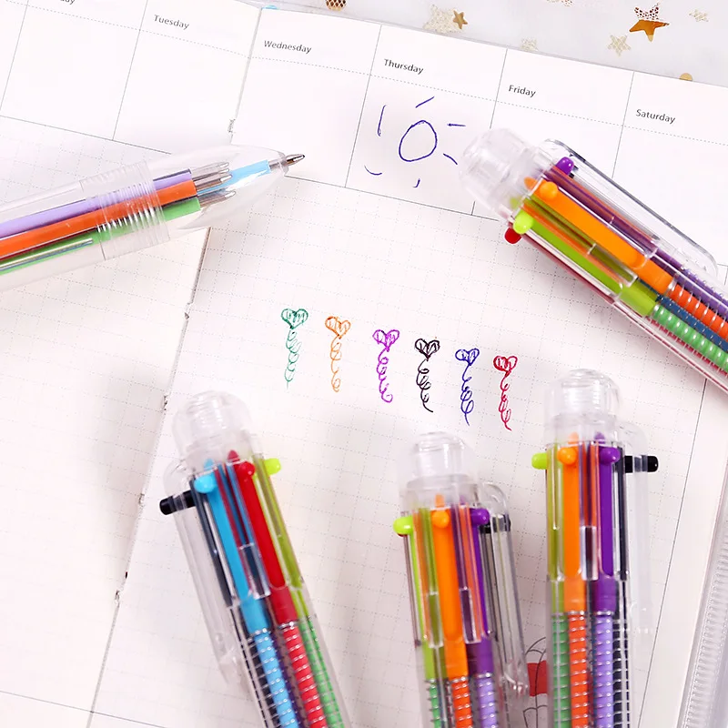 kawaii 6 multicolor ballpoint pen retractable ballpoint pens office school supplies
