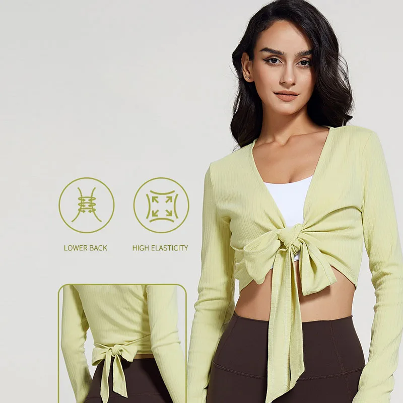 Fashion Breathable Workout Sportswear Long Sleeve Yoga Crop Top Apparel Sports Workout Crop Top Women Gym Shirt