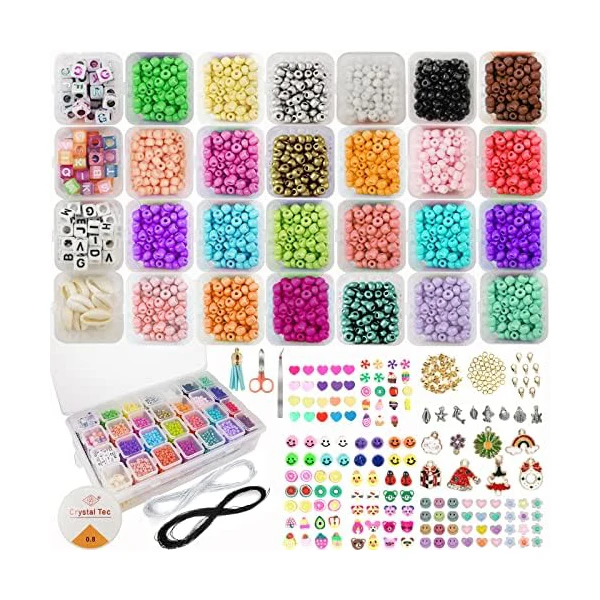 31000pcs Glass Seed Bead Set Craft Alphabet Letter Beads Smile Face Fruits Glass Seed Beads for DIY Jewelry Making