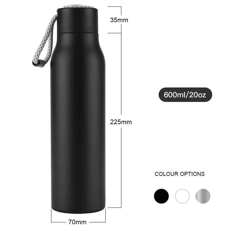 Custom Logo Double Wall Thermal Vacuum Flask Insulated Outdoor Sports Drink 18/8 Stainless Steel Water Bottle