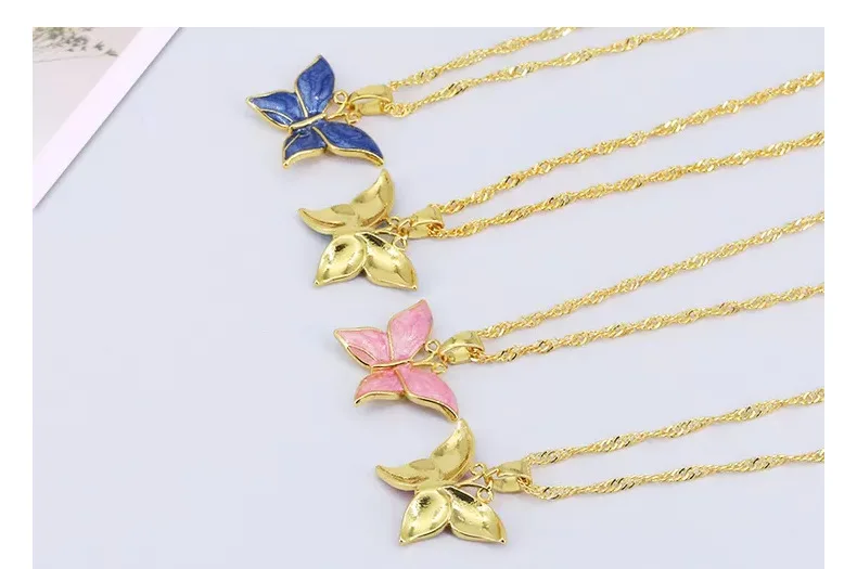 Linked 2022 Gold Dainty Initial Necklace 18K Gold Plated Butterfly Pendant Name Necklaces Delicate Everyday Necklace for Women
