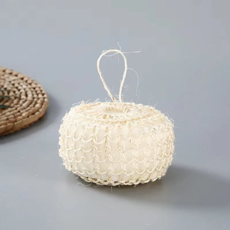 Natural Square Flower Round Shape Loofah Pads Shower Exfoliating Sisal Bath Sponge