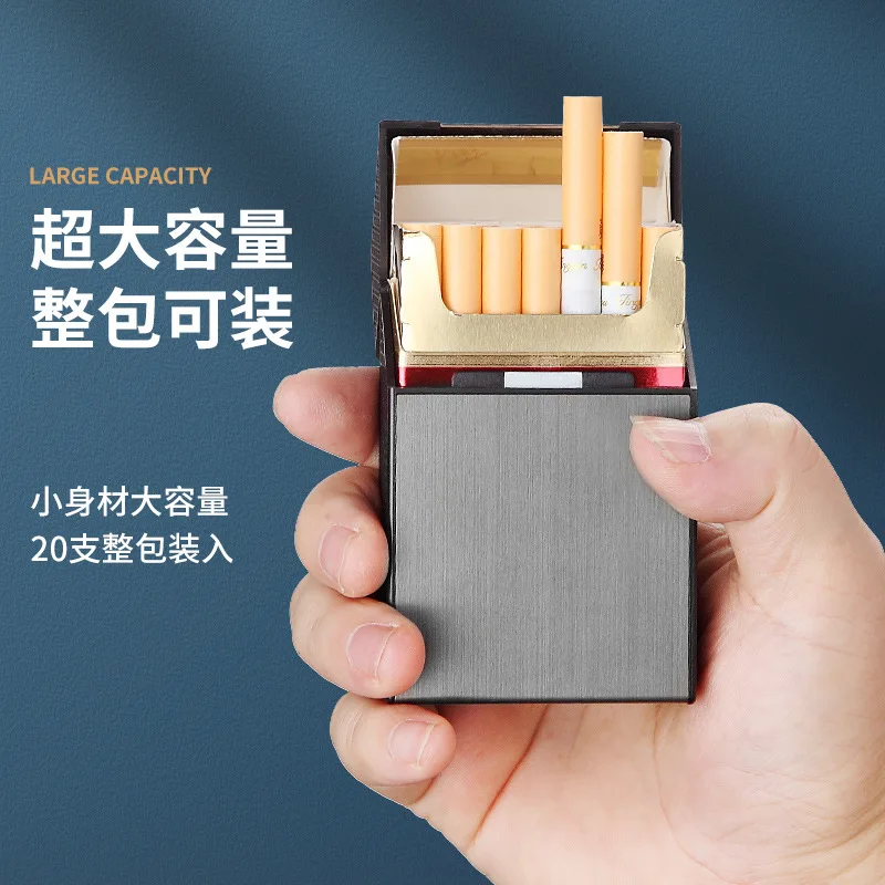 hold 20pcs cigarette Aluminium metal cigarette case with usb lighter