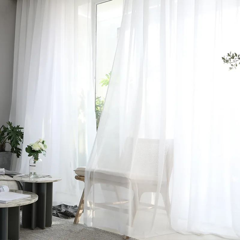 2021 best selling solid color curtain Soft touch and ethereal tulle window curtains for bedroom