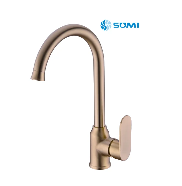 Polished Hot And Cold Basin Sink Water Taps Mixers 304 Stainless Steel Kitchen Faucet