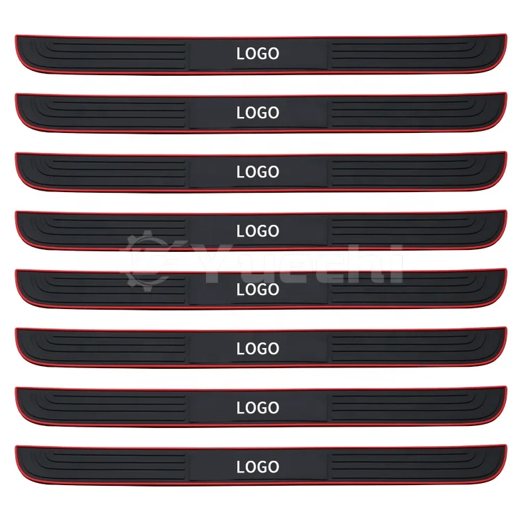 Universal Rear Bumper Protector Guard Universal Rubber Scratch-Resistant anti-scratch Trunk sill Door Trim Cover Car emblem logo