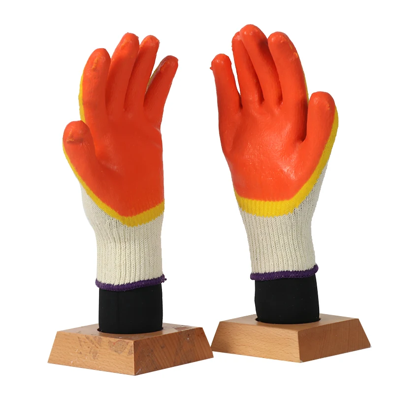 Wholesale Smooth Latex Coated Cotton Work Gloves Natural Rubber Coated Hand Gloves Cotton Lining