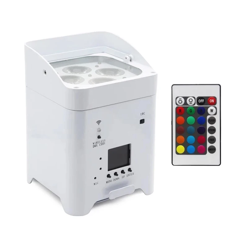 
 По заводской цене, работает от аккумулятора DMX, Беспроводное Wi-Fi приложение, 4 шт. RGBWA + UV 6 в 1, светодиодная Par Uplight dj, диско-бар uplights  