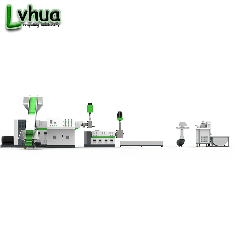 Lvhua One Year Warranty Granules Pelletizer Pelletizing Line  Plastic Granulator Extruder for Recycling PP PE ABS PS PC factory