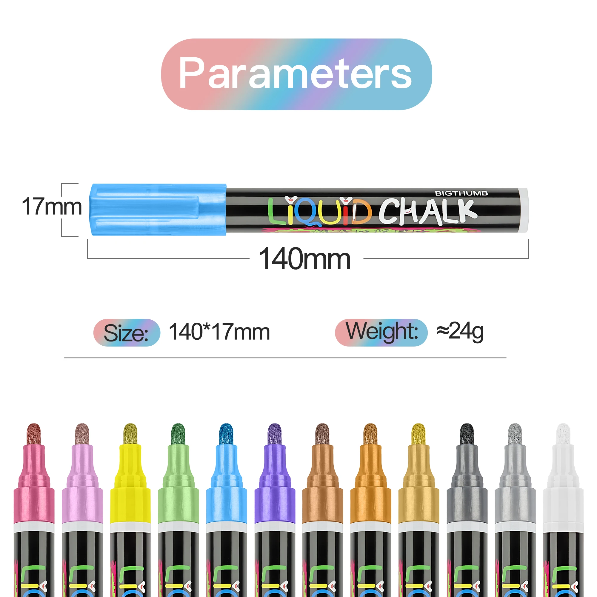 Liquid Chalk Markers 6.0mm Fine Dual Tip Chisel & Bullet for menu, glass, kitchen chalkboard labels
