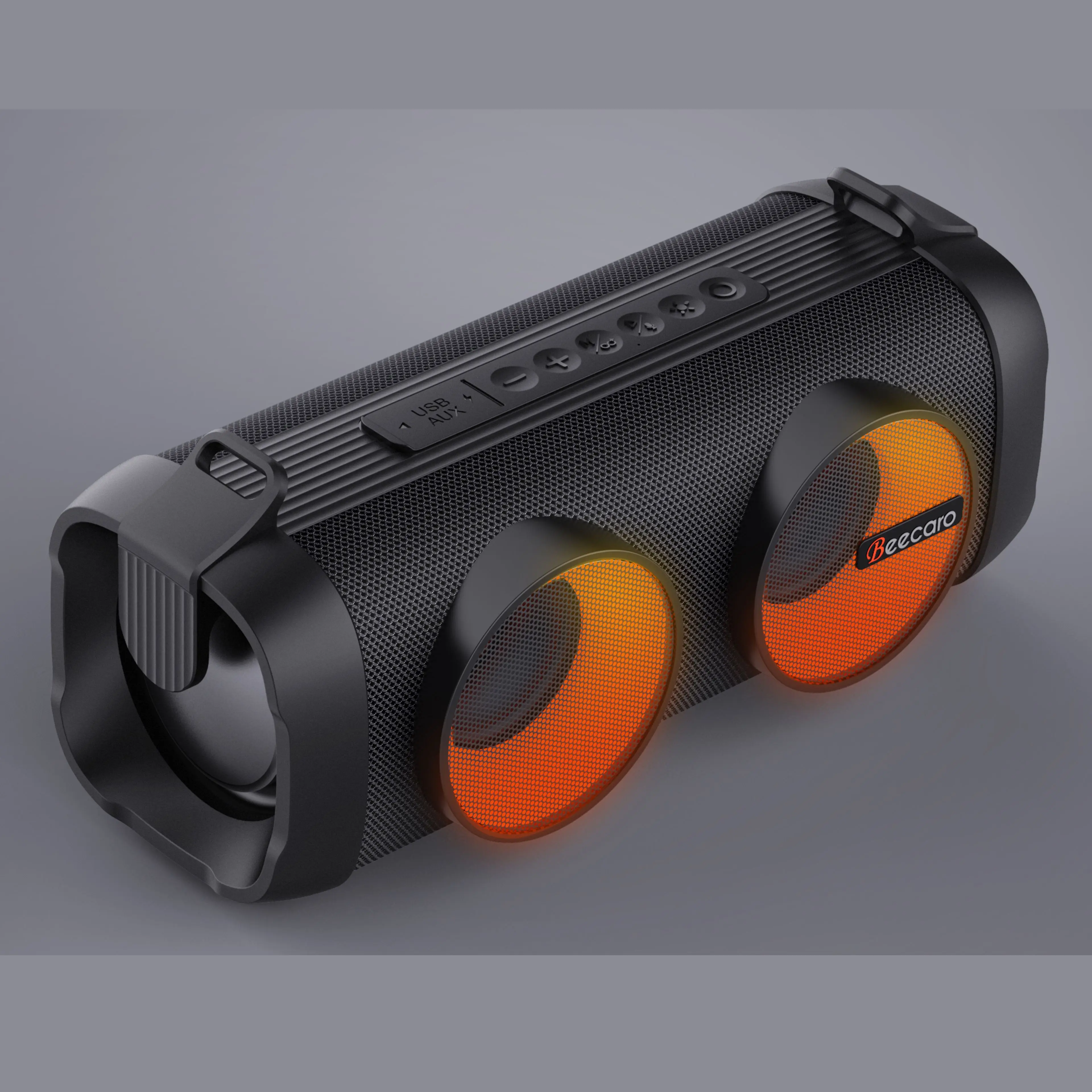 Wireless Woofer Hifi Double 2.5 Inch Bass BT Boombox Fabric Speaker RGB LED Colorful Light Active AUX Outdoor Portable Speaker