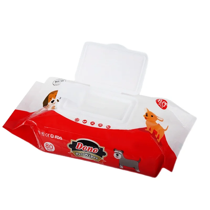Pet Care Sanitary  Cleaning Wet Wipes Dog Cat 80pcs 100pcs Wet Wipes