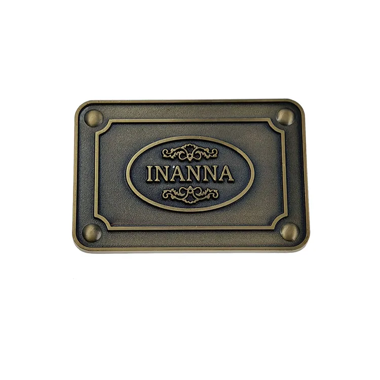 Custom Coustomize Customer Custmised Metalic Made Mold Black Embossed Big Furniture Engrave Brass Metal Label Logo Tag Plate