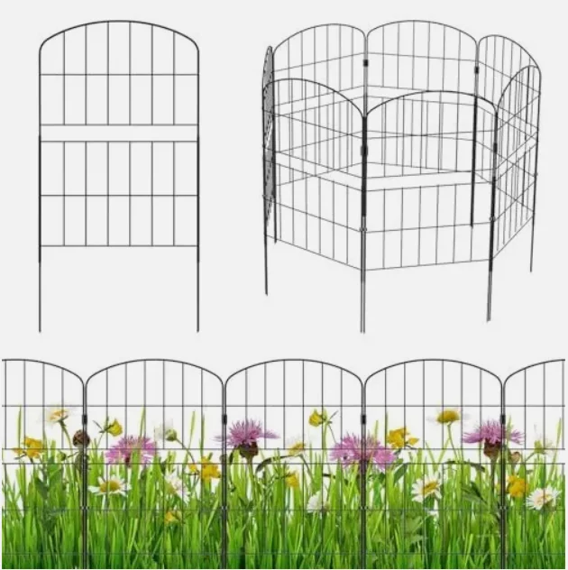 Garden Fence Strong Metal Fencing Panels Flower Bed Animal Barrier Border
